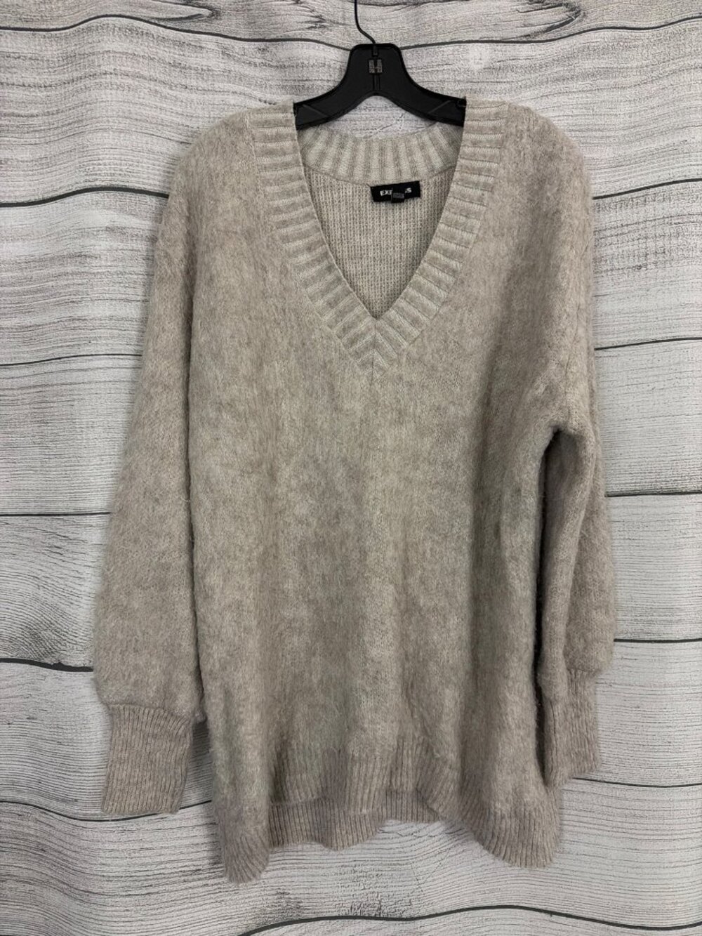 Express Oversized Fuzzy V-Neck Sweater Size M